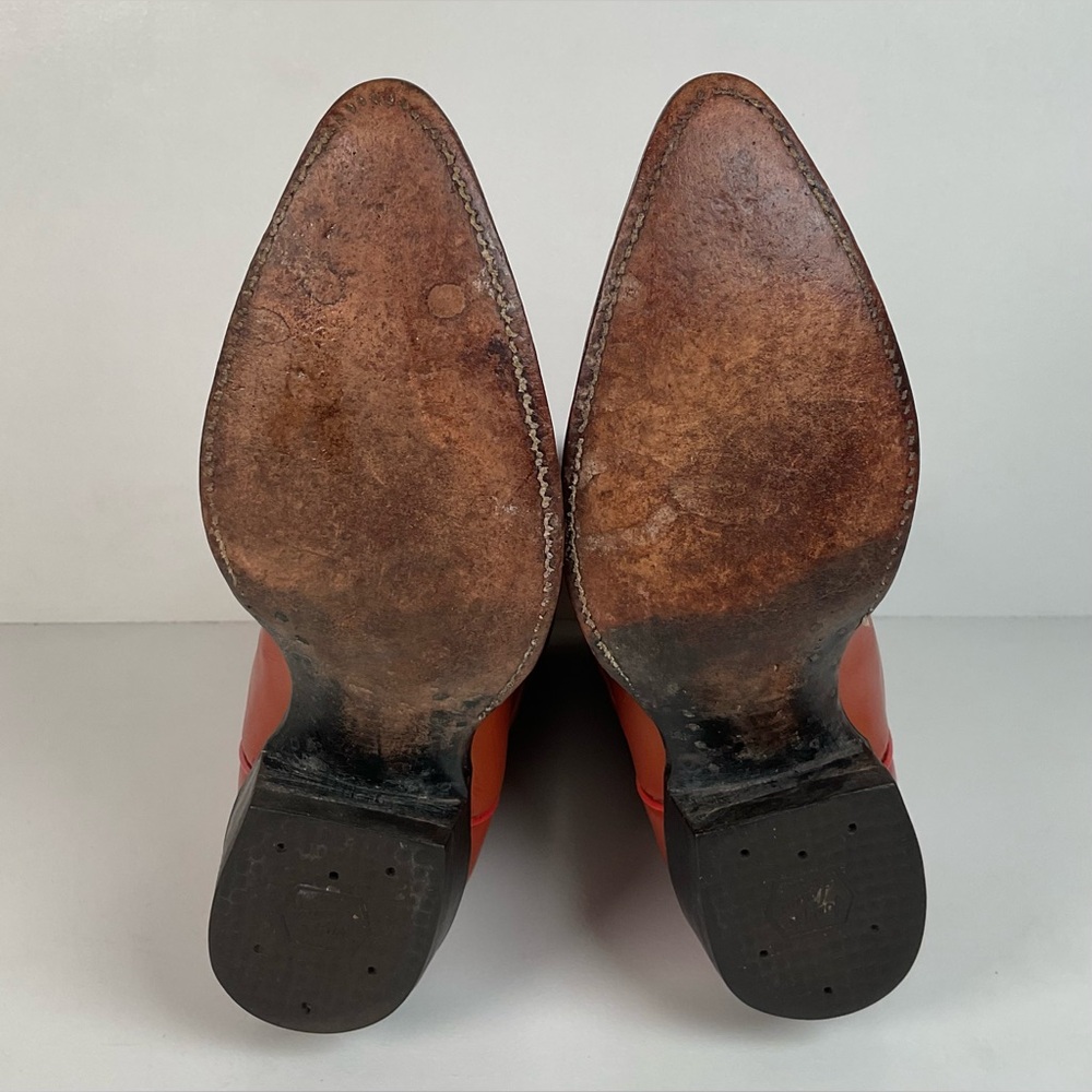 Vintage Tony Lama Cowboy Boots | Gold Label | Tooled Inlay | 6.5 C | Women’s 7.5 - Picture 2 of 16